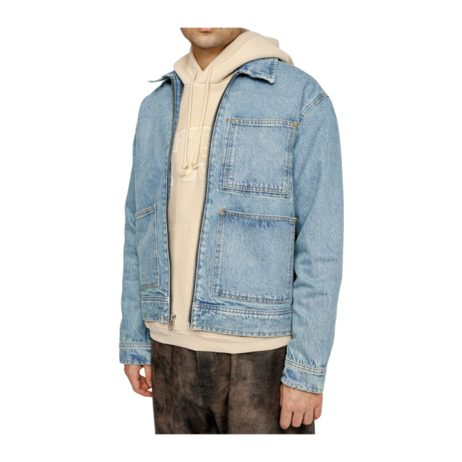 Stussy Unisex Zip Work Denim Jacket, Blue - Görsel 3