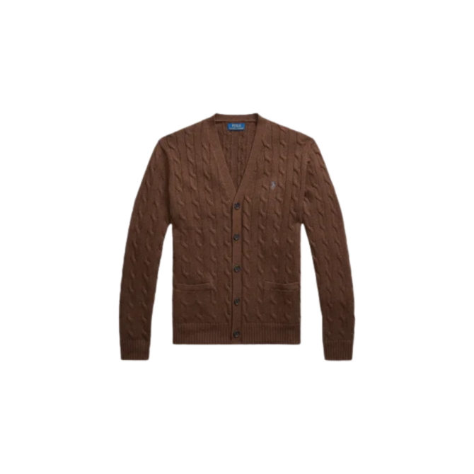 Polo Ralph Lauren V-Neck Cardigan, Dark Roast