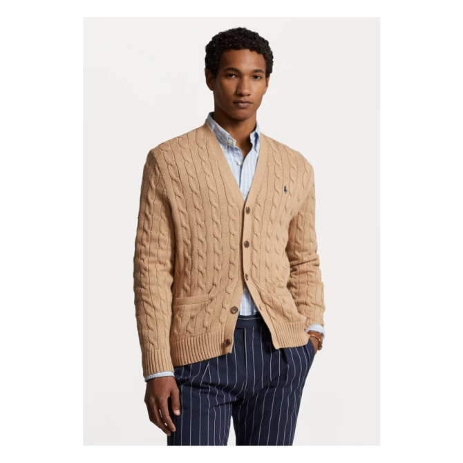 Polo Ralph Lauren V-Neck Cardigan, Camel - Görsel 2