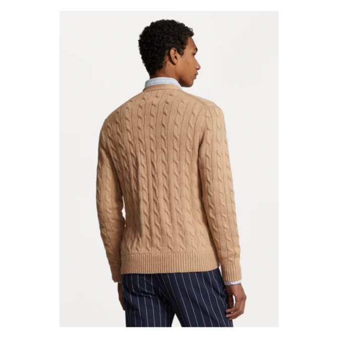 Polo Ralph Lauren V-Neck Cardigan, Camel - Görsel 3